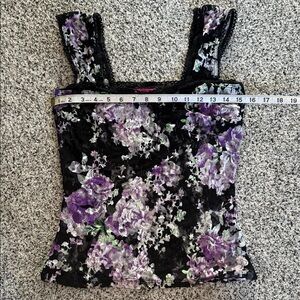 Demi Loon Floral Lace Top - Black and Purple